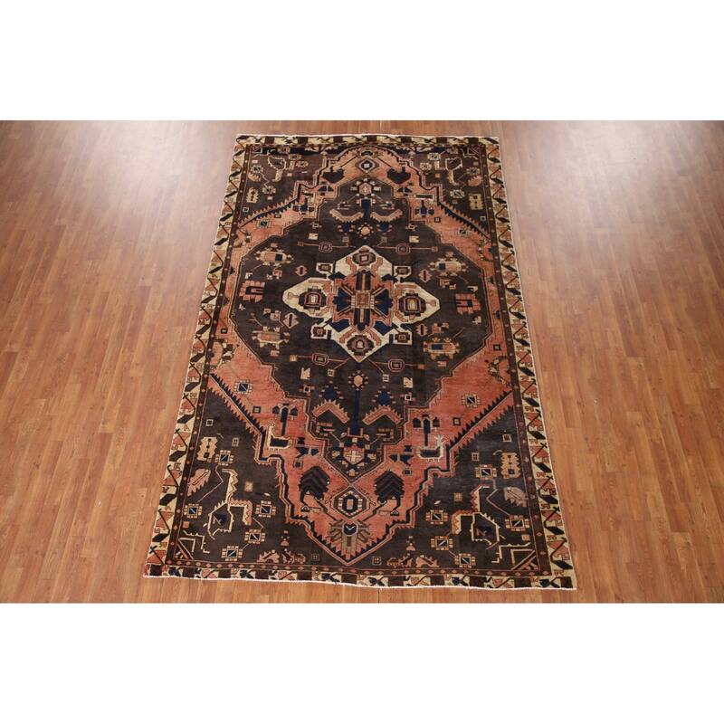 Hand Knotted Oriental 100% Wool Carpet Traditional Tribal Coral Bakhtiari Area Rug - 10' 6'' X 6' 6''