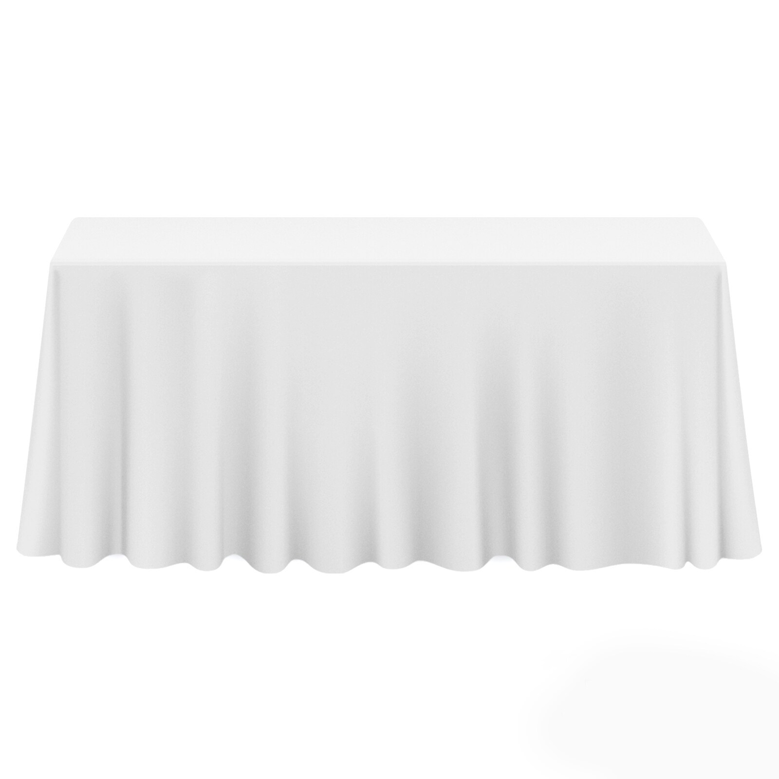 90 x 132" Premium Rectangular Polyester Tablecloth - White