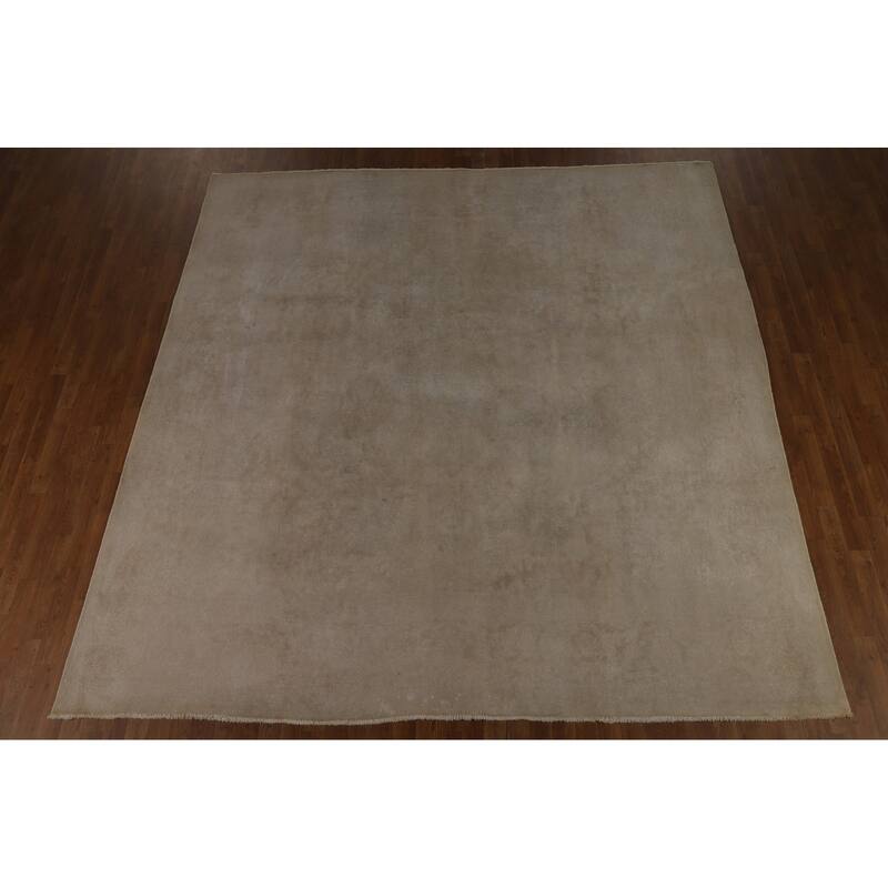 Mashad Persian Square Vintage Area Rug Hand-Knotted Wool Carpet - 9'8" x 9'10"
