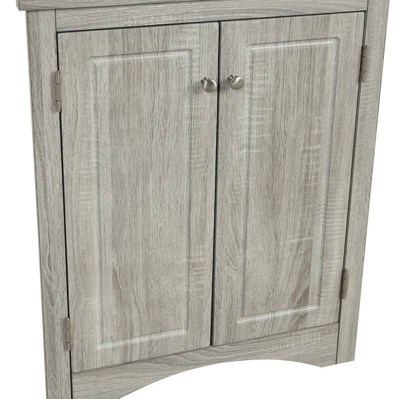 Triangle Bathroom Storage Cabinet with Adjustable Shelves