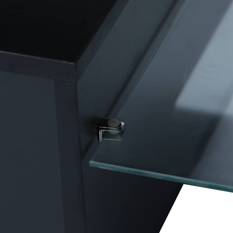 63" TV Stand with LED Lights and Toughened Glass Shelf for TVs Up to 65"