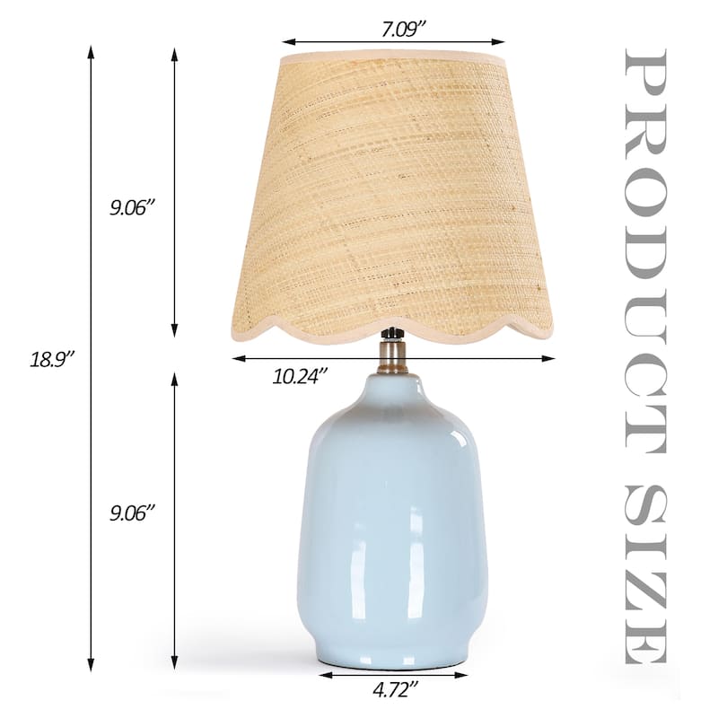 Traditional Ceramic Woven Table Lamp for Living Room