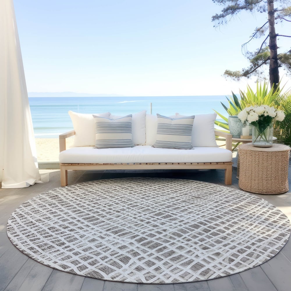 Machine Washable Indoor/ Outdoor Chantille Abstract Modern Rug