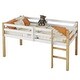 preview thumbnail 6 of 7, Twin Size Rubber Wood Loft Bed with Wide Ladder and Guardrails, Low Height Platform with Strong Slats for Kids or Teens