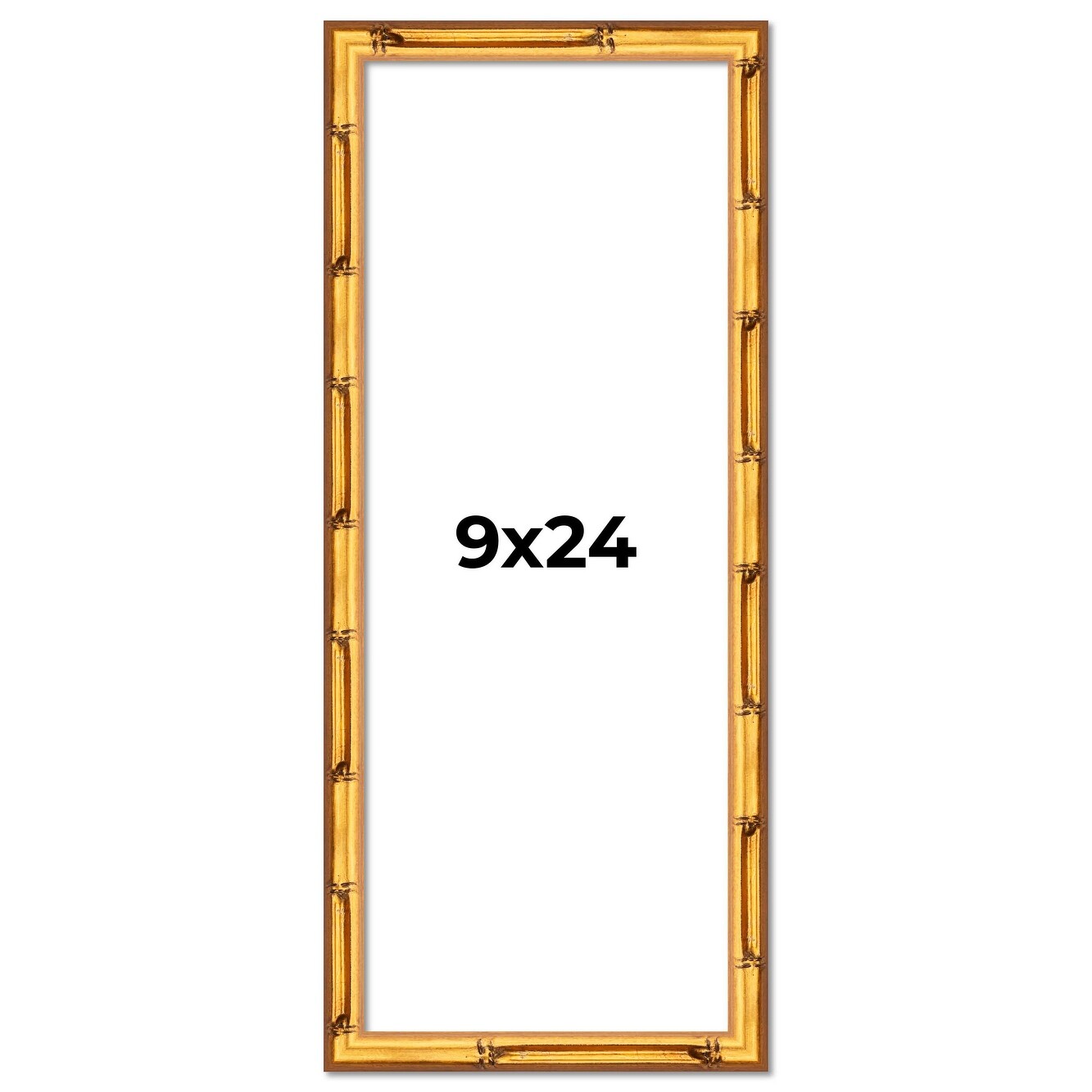 9x24 Frame Gold Bamboo Solid Wood Picture Frame | 1 Inch Moulding