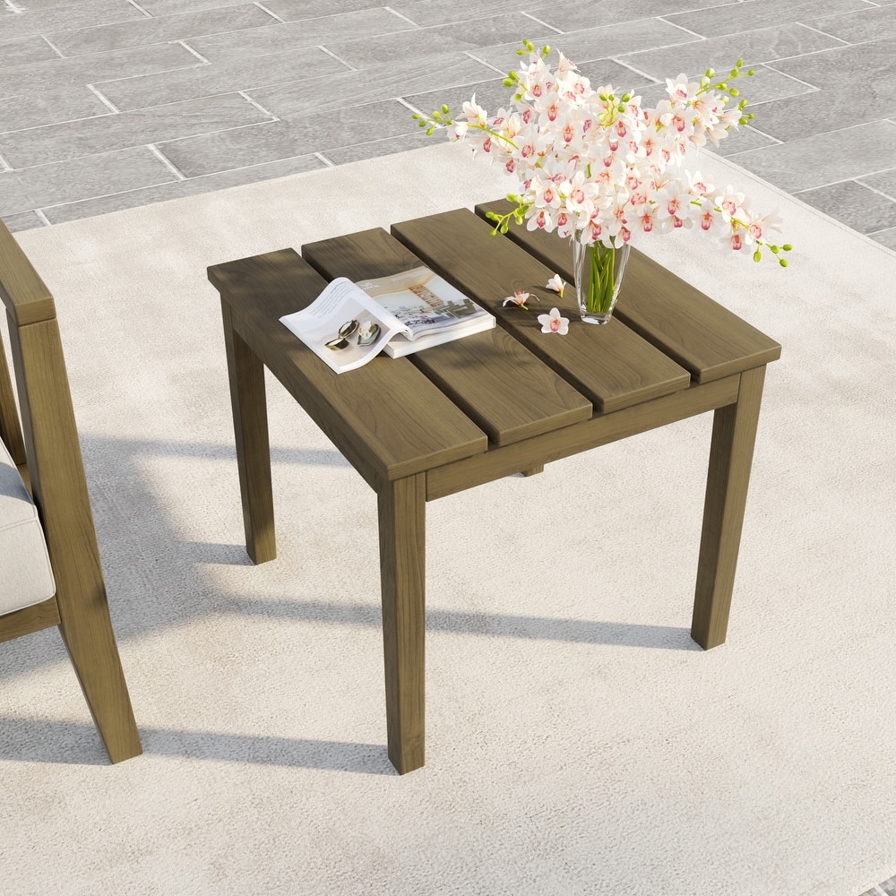 Outdoor Teak Solid Wood Patio Furniture Set Loveseat Armchair Table Collection