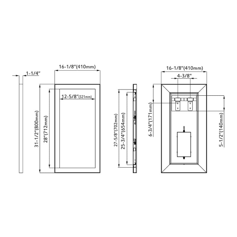 Faulkner LED Mirror - Rectangle 32" High