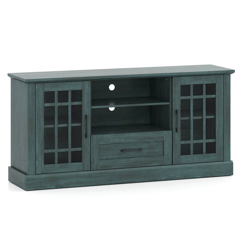 Costway Farmhouse TV Stand for TVs up to 70" Media Center with Glass - See Details