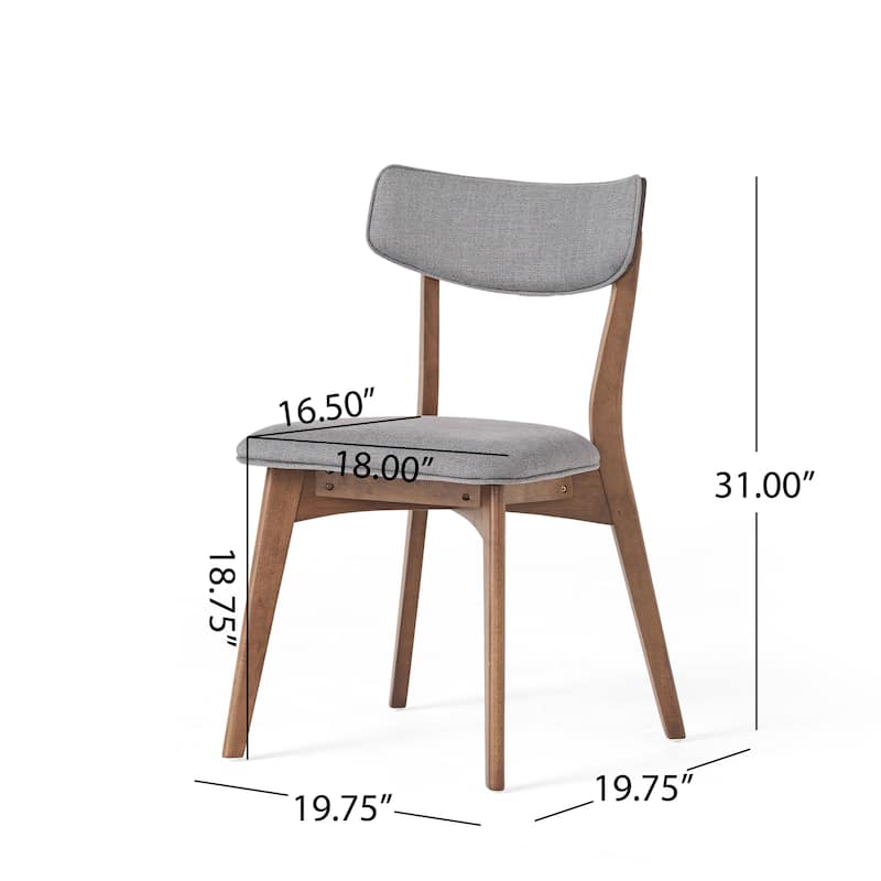 Chazz Mid-Century Modern Upholstered Rubberwood Dining Chairs (Set of 2/4) by Christopher Knight Home