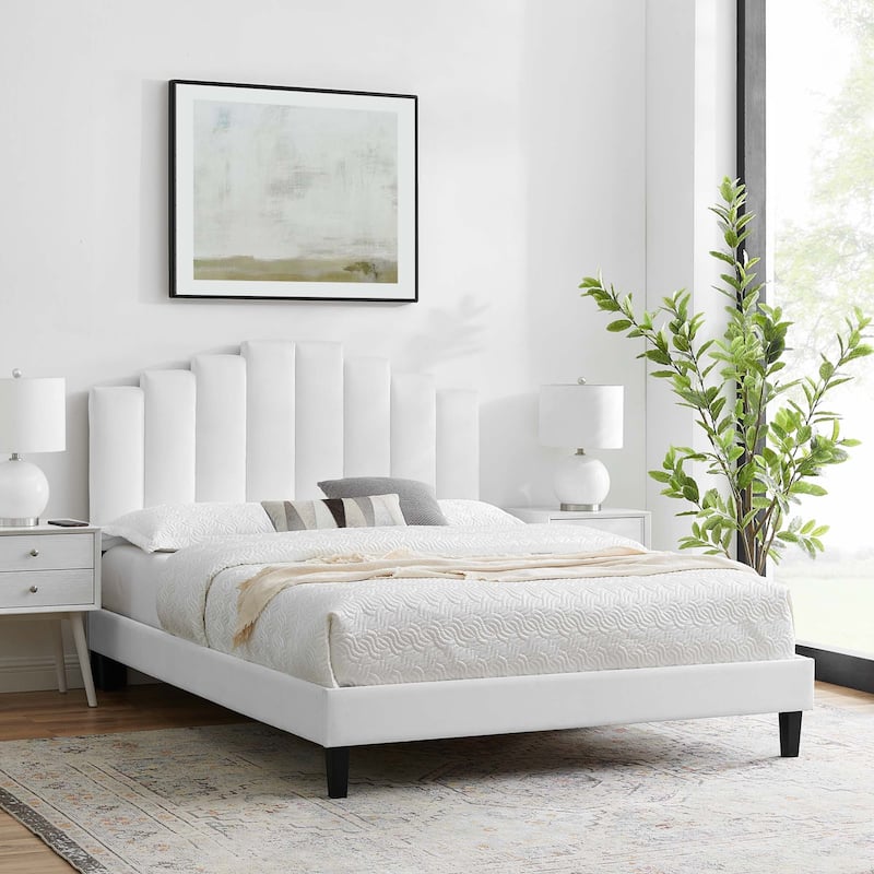 Elise Twin Performance Velvet Platform Bed