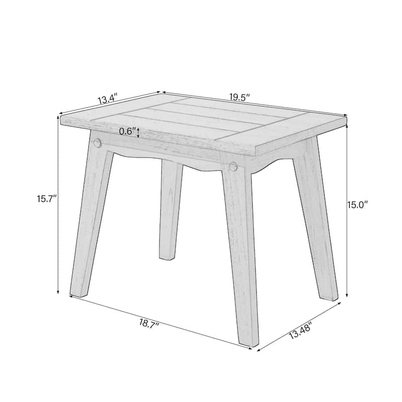 3-piece Outdoor Patio Teak Wood Club Chairs with Side Table