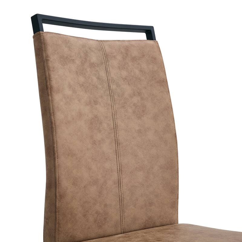 PU Faux Leather Dining Chairs Side Chair with Black Metal Legs