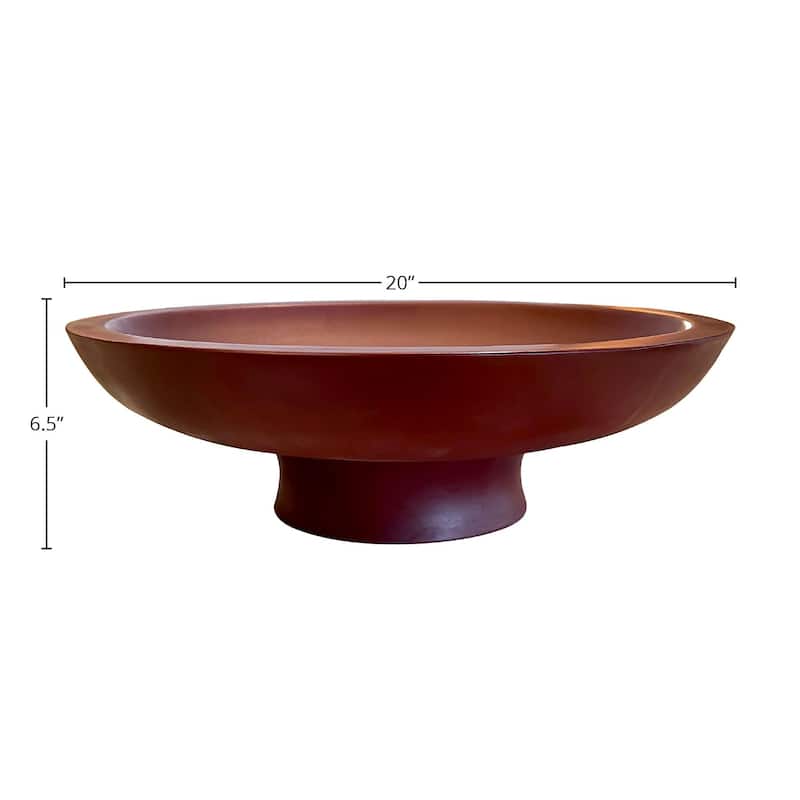 Charlotte Lightweight Concrete Decorative Bowl, Red