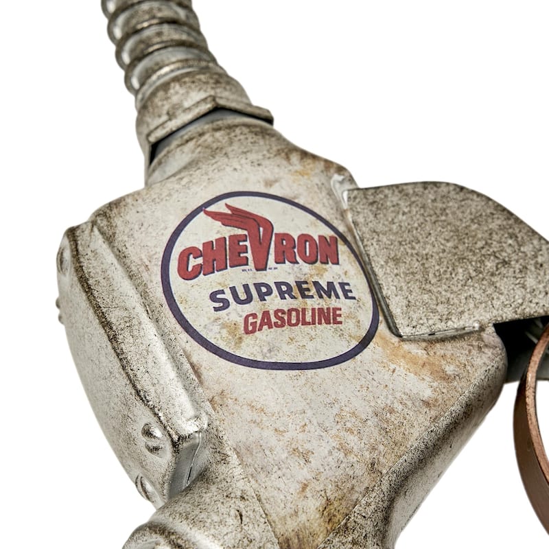 Chevron Metal Gas Nozzle Wall Decor Sign - 5.75" x 14.5" - 14 x 5.34