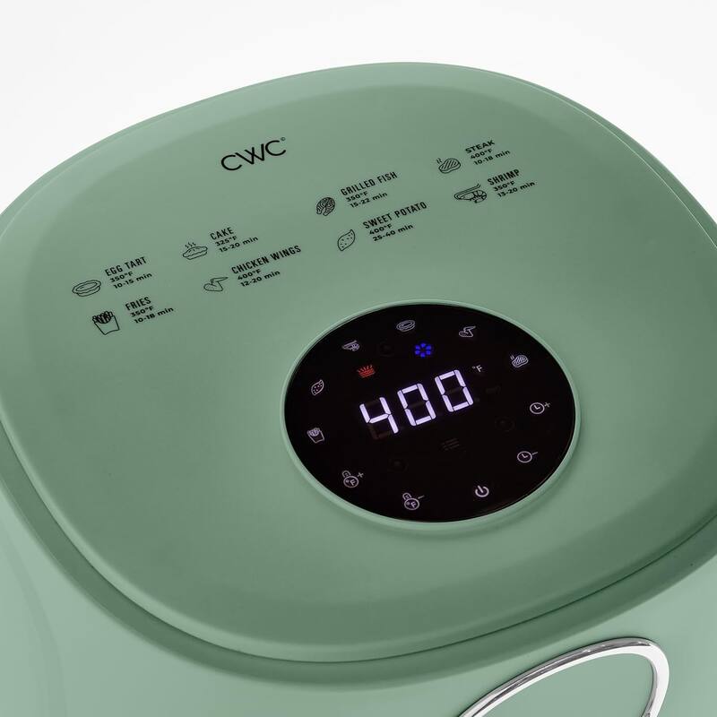 COOK WITH COLOR 1200W Air Fryer: Glass Basket, Dishwasher Safe, 60min Timer, 6 Presets, Temp Control 175F-400F, 4 - 5.5 QT