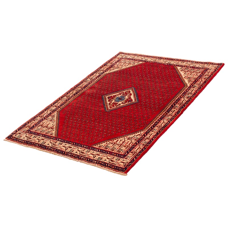ECARPETGALLERY Hand-knotted Andelz Red Wool Rug - 4'6 x 6'8