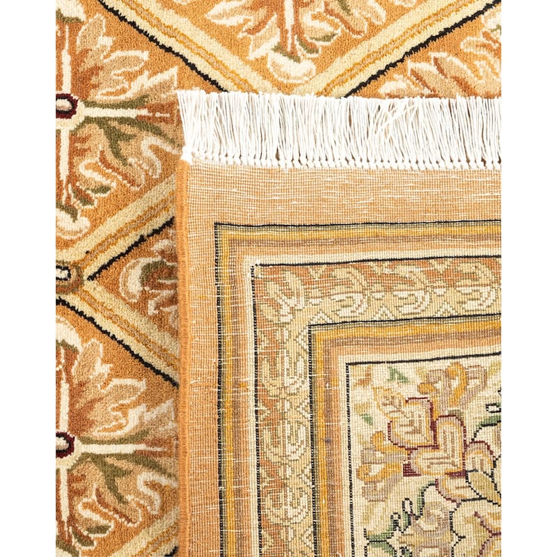 Overton Handknotted Wool Traditional Oriental Brown Area Rug - 8' x 10'