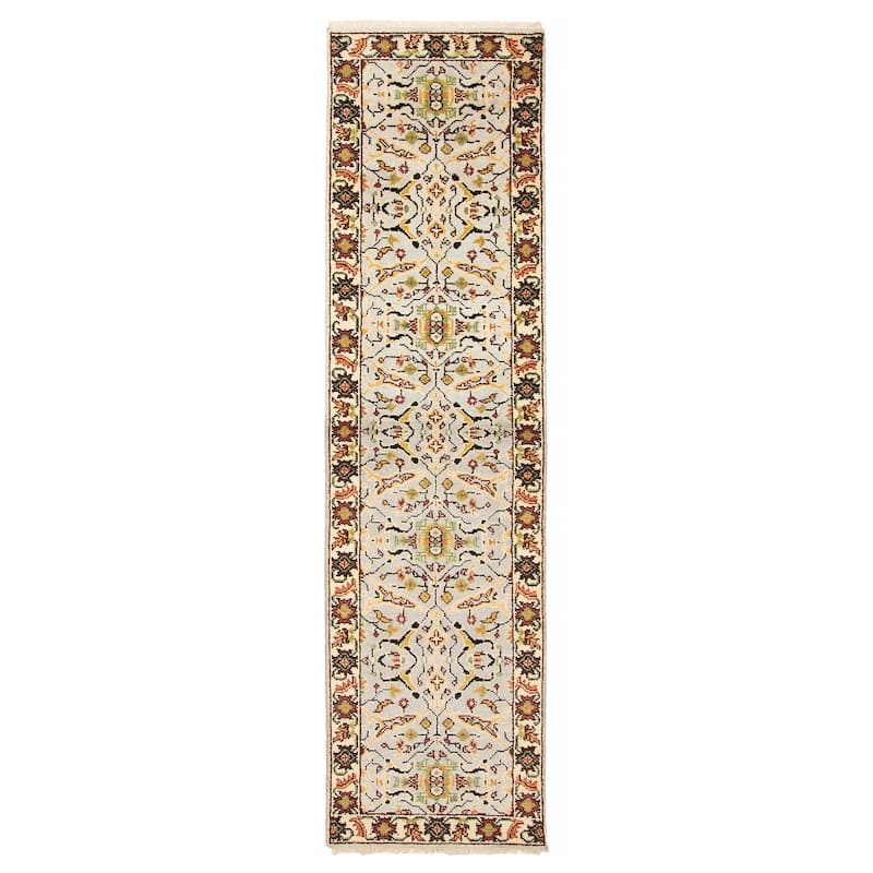 ECARPETGALLERY Hand-knotted Serapi Heritage Light Grey Wool Rug - 2'5 x 9'11 - Light Grey - 2'5 x 9'11