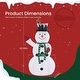 preview thumbnail 4 of 12, 5ft Outdoor Lighted Pop-Up Snowman, Large Outdoor Christmas Decorations w/ 200 LED Lights, Hat, Scarf, Multicolored Lights
