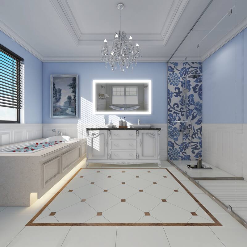 Bathroom Wall Mounted Frameless LED Mirror Super Bright Light With Anti-Fog (Horizontal/Vertical)