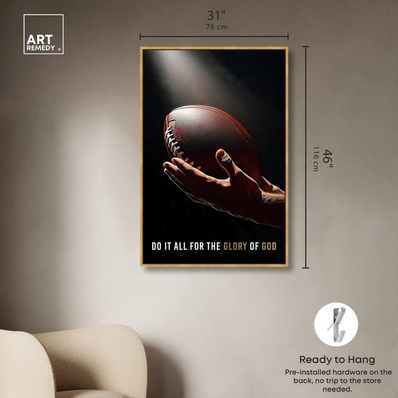 Glory of God Football Canvas by Art Remedy