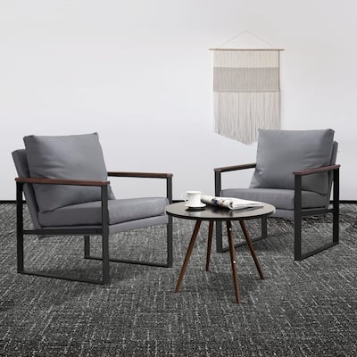 MCombo set of 2 Modern Accent Chair with Upholstered Cushion, Faux Leather HQ304