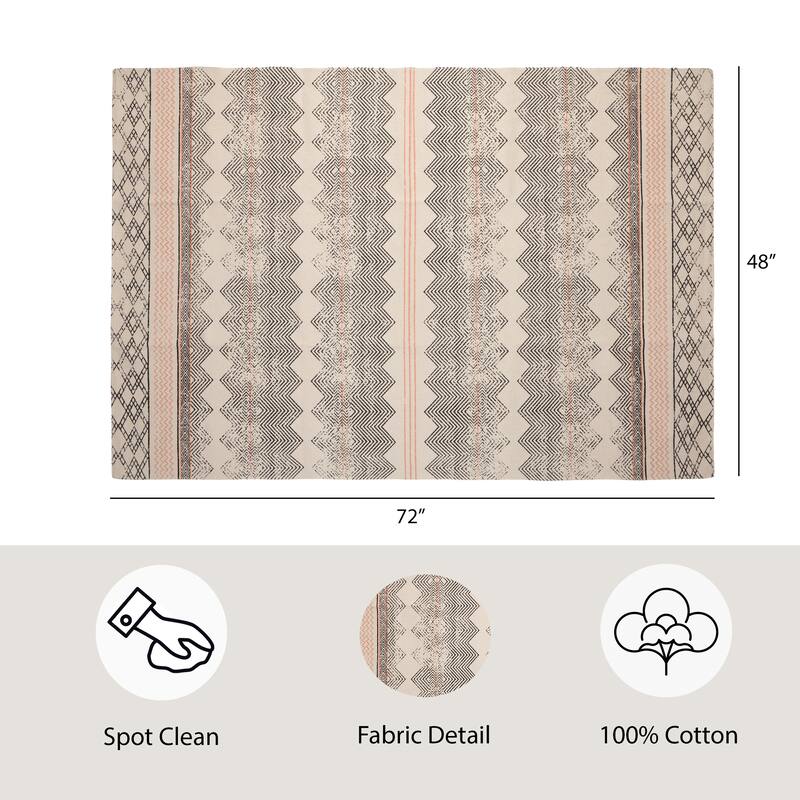 French Connection Stonewash Printed Cotton Boris Strawberry Accent Rug - 48" x 72"