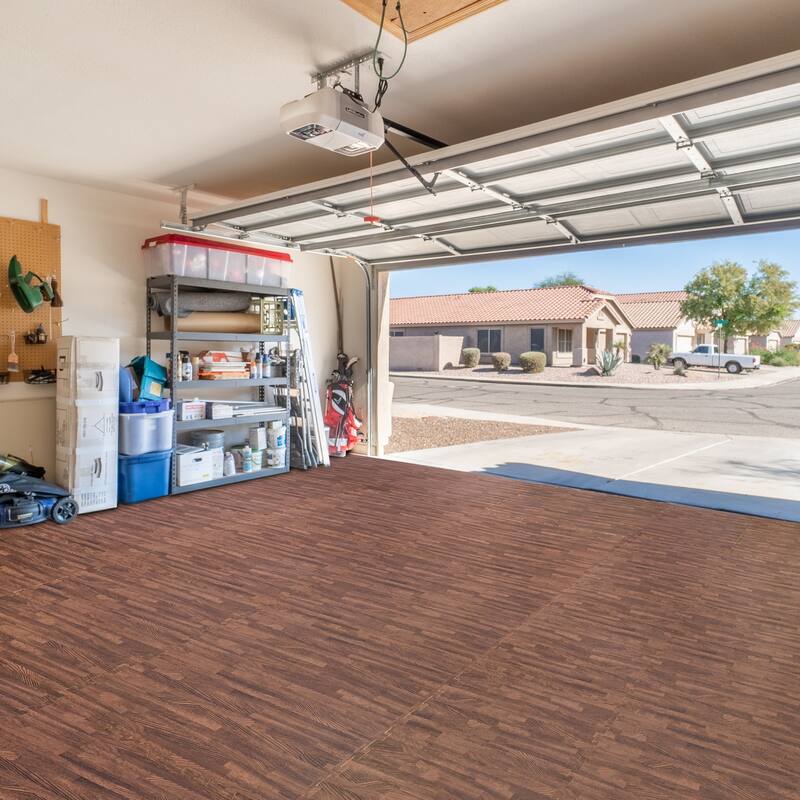 Sorbus 120 Sq. Ft. Wood Grain Floor Tiles Foam Mat EVA Interlocking Mats Tile 3/8-Inch Thick Flooring Wood Puzzle Exercise Mats