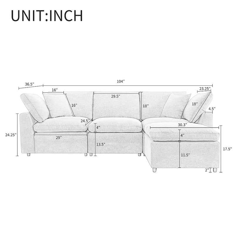 Convertible Sectional Sofa, L Shaped Couch with Reversible Chaise