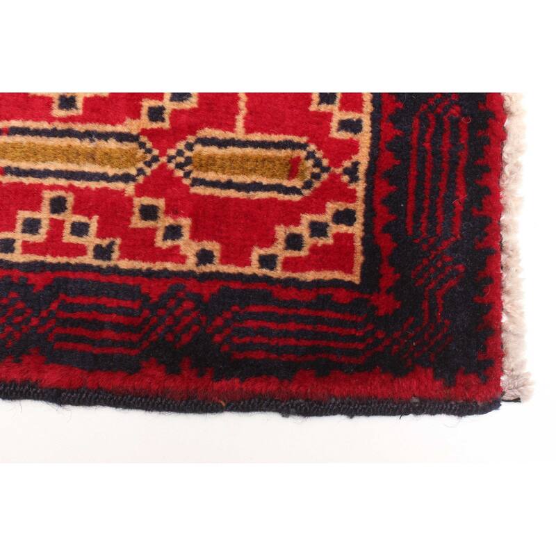 ECARPETGALLERY Hand-knotted Teimani Red Wool Rug - 2'9 x 4'9