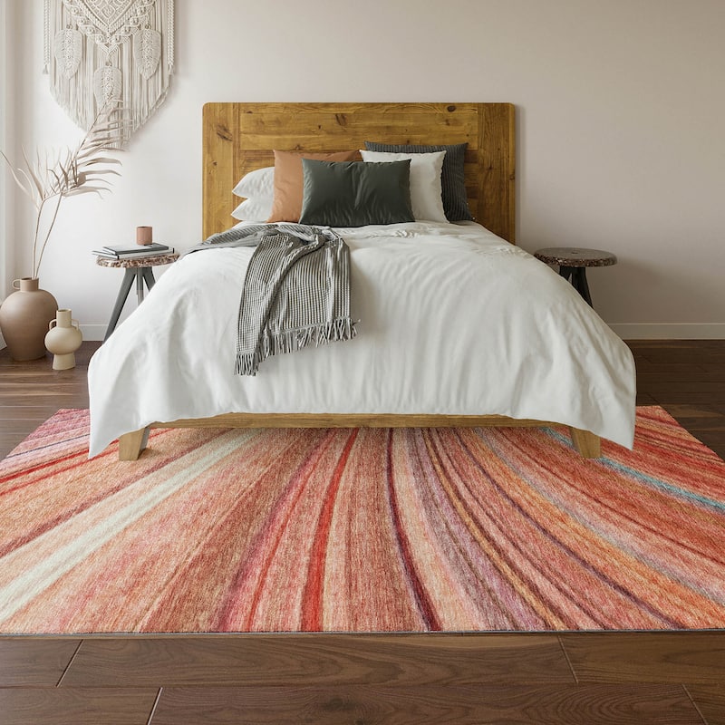 Premium Washable Super Soft Striped Abstract Mayfield Rug