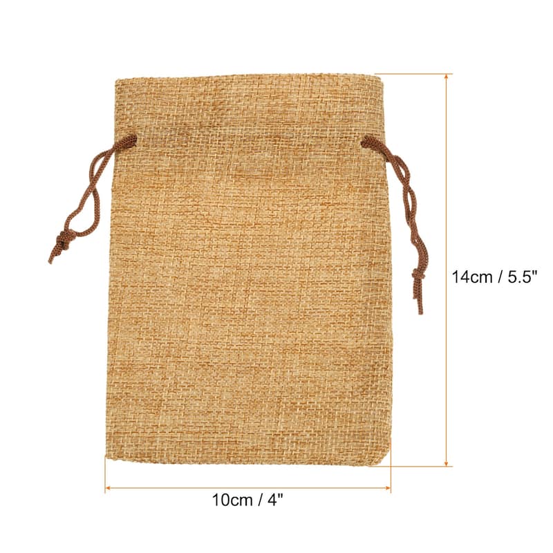 25Pcs Drawstring Burlap Gift Bags 4" x 5.5" Linen Sack Jewelry Pouches - 4" x 5.5" - Coffee