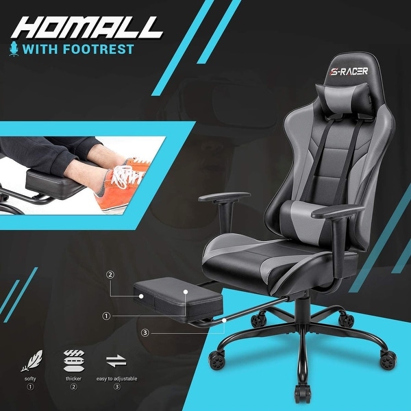 Gaming Chair with Footrest - Ergonomic Desk Chair - On Sale
