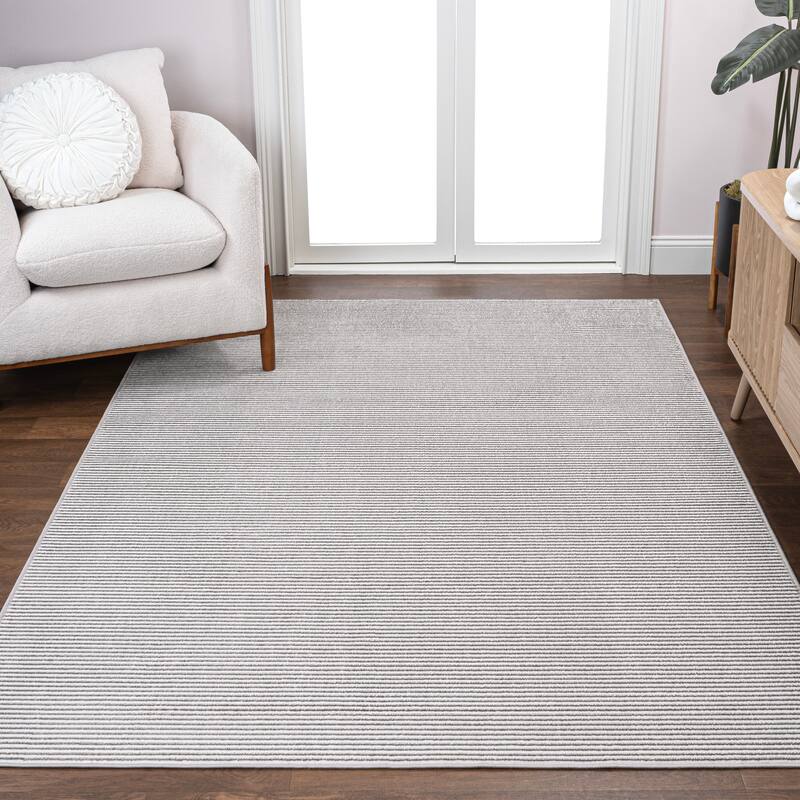 JONATHAN Y Athens Modern Minimalist Pinstripe High-Low Rug