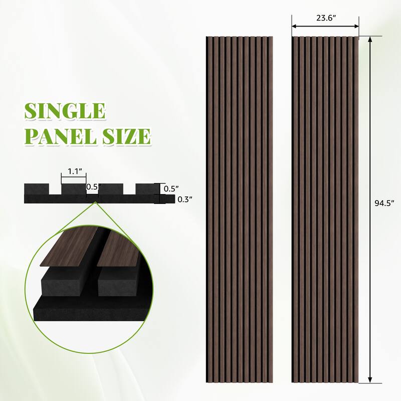 2Pcs Wood Slat Acoustic Wall Panels