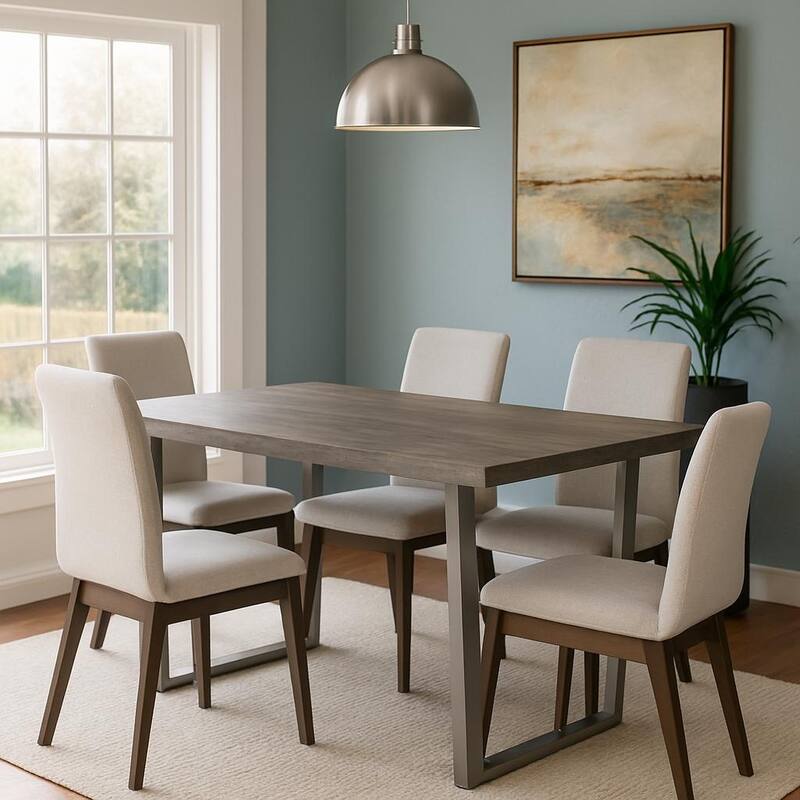 Grey Solid Mango Wood Dining Table - 71"