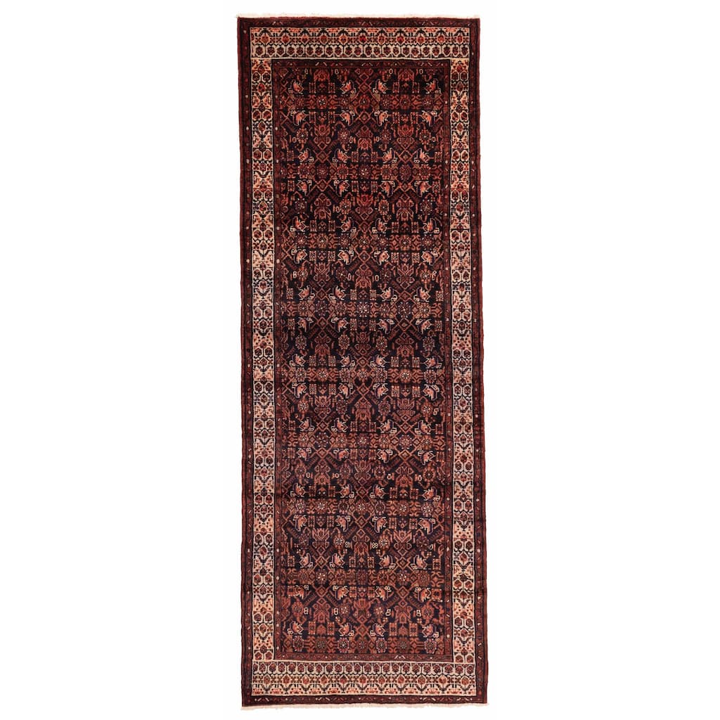 ECARPETGALLERY Hand-knotted Andelz Black, Red Wool Rug - 3'8 x 10'8