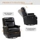 preview thumbnail 43 of 88, Echidna 29.6" Transitional Genuine Leather Swivel Rocker Nursery Chair with Nailhead Trim by HULALA HOME
