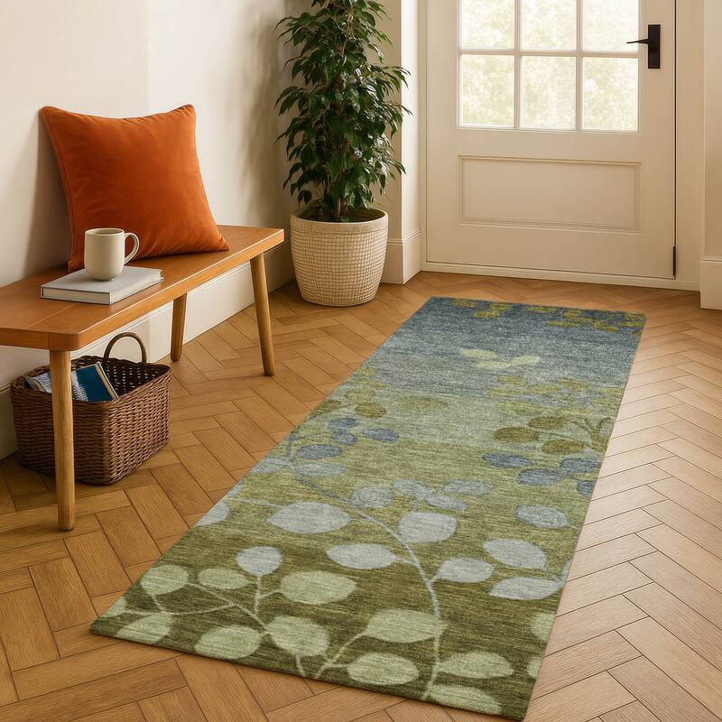 Premium Washable Super Soft Mayfield Rug - Olive - 2'3" x 7'6"