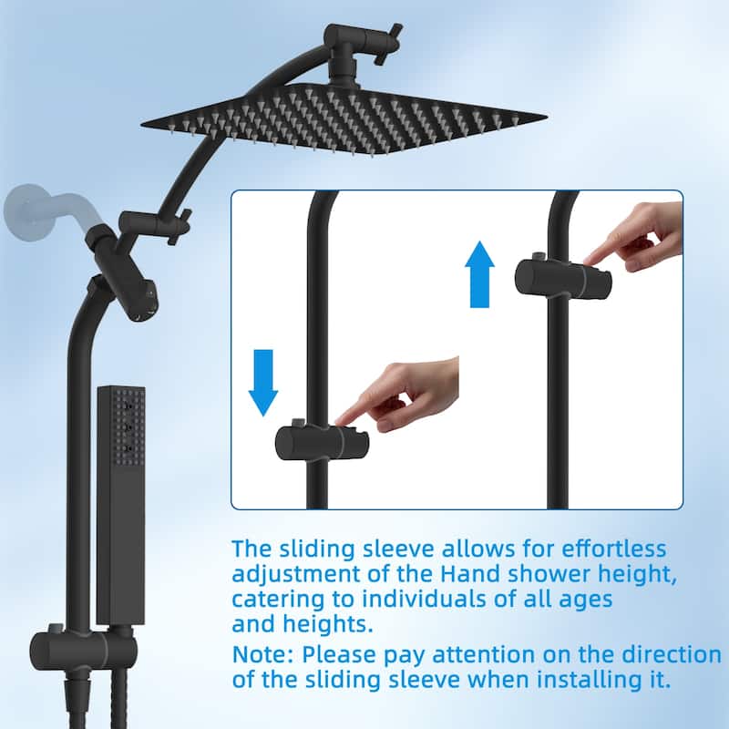 10" All Metal High Pressure Rain Shower with 4-spray Handheld Shower