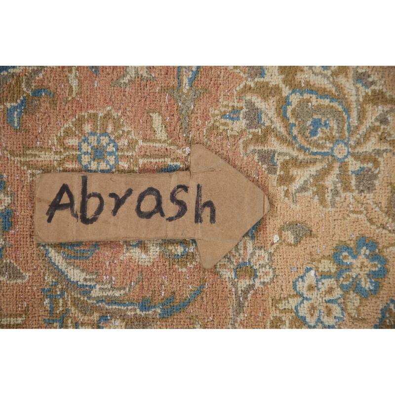 Hand Knotted Oriental 100% Wool Carpet Traditional Floral Oranges & Rust Kashan Area Rug - 9' 11'' X 6' 3''