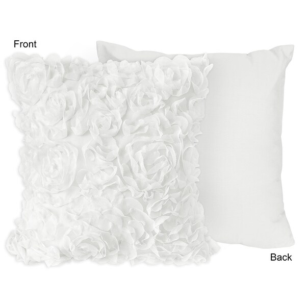 White Floral Rose 18in Decorative Accent Throw Pillows Set of 2 Flower Luxurious Elegant Princess Vintage Boho Shabby Chic Bed Bath Beyond 31894749