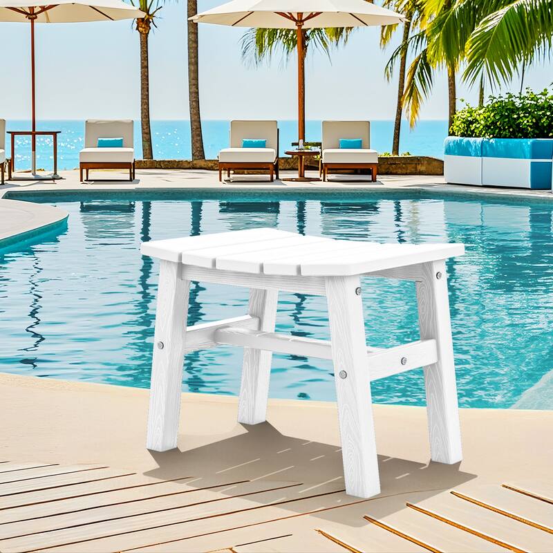 Outdoor Patio HDPE Ottoman Footstool, Extra Seat