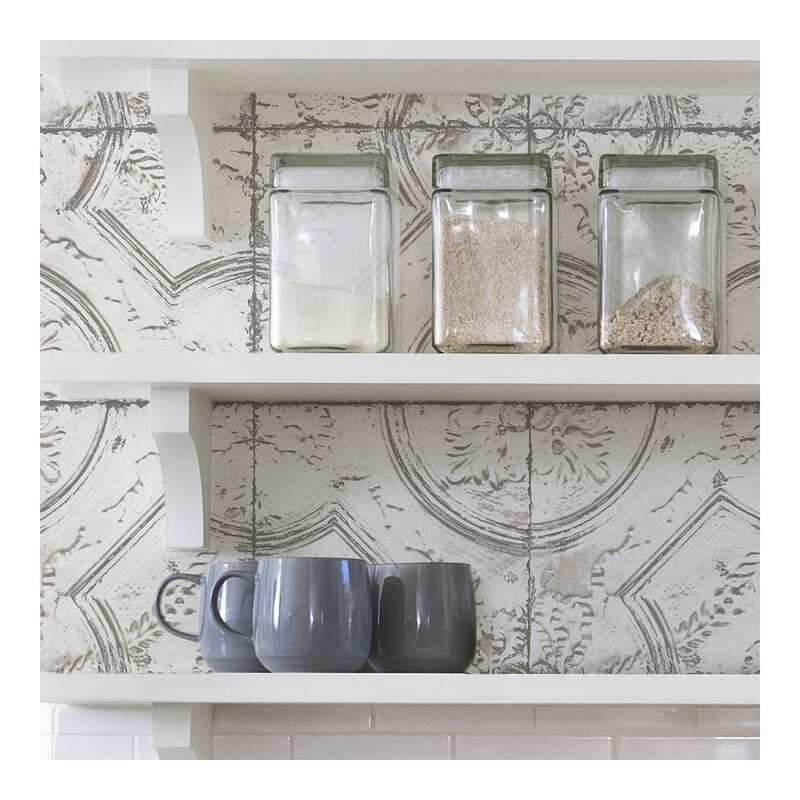 Newport Tin Tile Peel & Stick Wallpaper - 198in x 20.5in x 0.025in