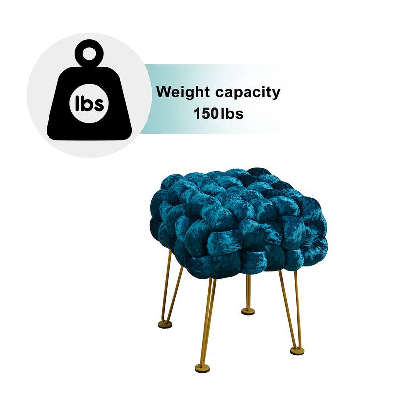 Home Soft Things Crushed Velvet Pouf Stool Ottoman