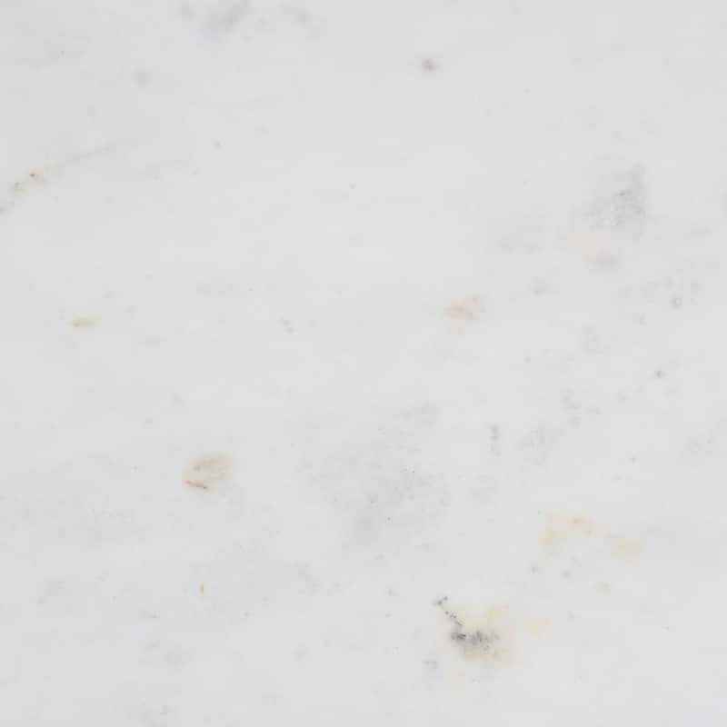 Akanji Marble End Table - Modern Rustic Accent Table with Hand-Forged Metal Frame for Living Room or Seating Areas