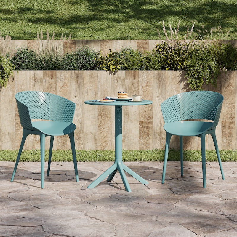 Christopher Knight Home - Gerald Modern Outdoor Plastic Dining Chair (Set of 2)