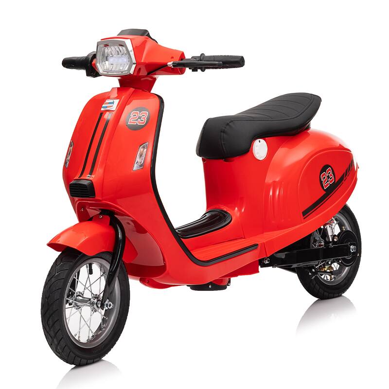 24V 250W Powerful Electric Scooter W/12" Air-Filled Tires,Hand Accelerator & Brake,Dual Rear Suspension, Recommended age: 8+