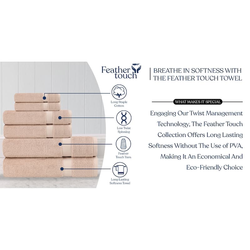Delara Organic Cotton Luxuriously Plush Bath Towel 10 Piece Set | GOTS & OEKO-TEX Certified | 650 GSM Long Staple