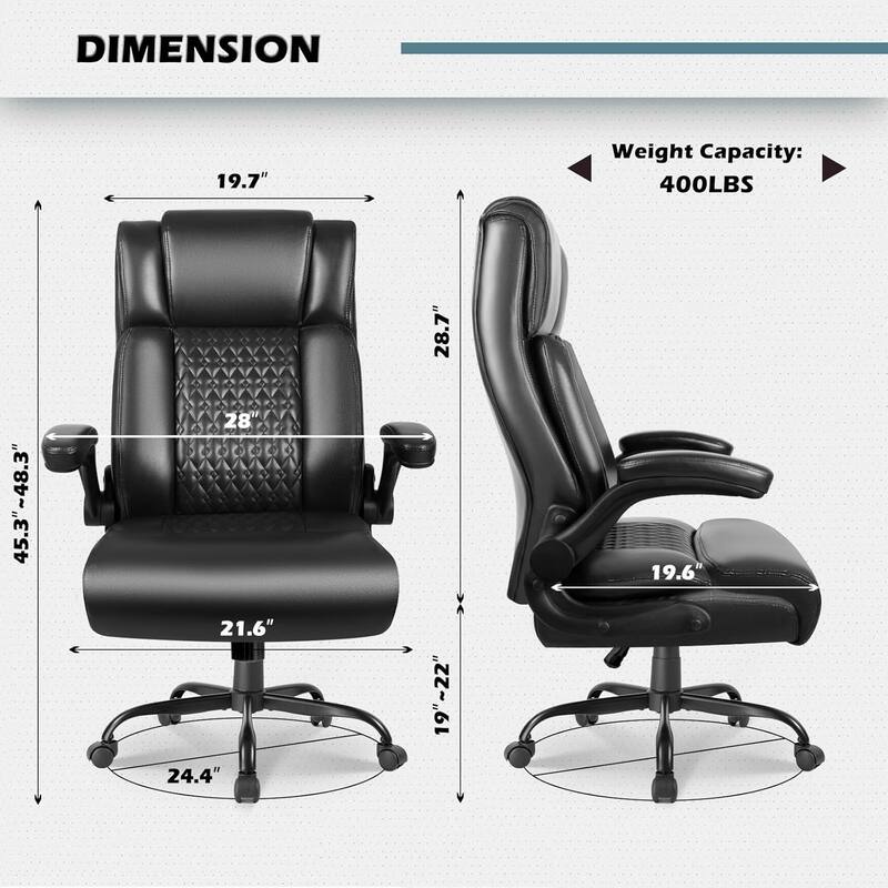 BOSSIN Executive Office Chair,Big and Tall Office Chair with Ergonomic,High Back,and Lumbar Support